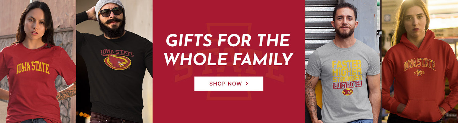 Gifts for the Whole Family. People wearing apparel from ISU Iowa State University Cyclones