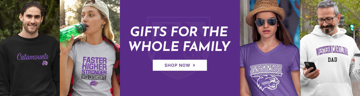 Gifts for the Whole Family. People wearing apparel from WCU Western Carolina University Catamounts