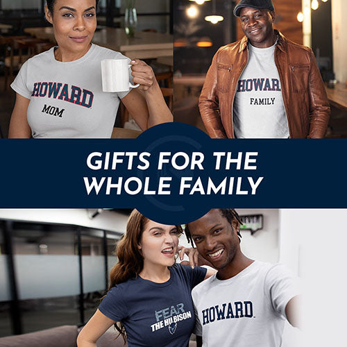 Gifts for the whole family. People wearing apparel from Howard University Bison Apparel – Official Team Gear - Mobile Banner