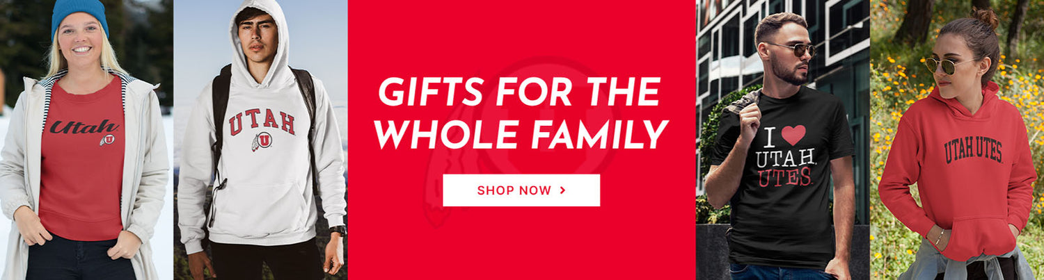 Gifts for the Whole Family. People wearing apparel from University of Utah Utes