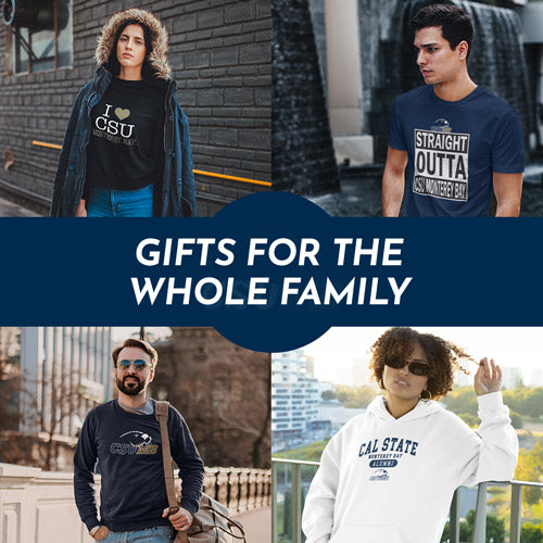 Gifts for the Whole Family. People wearing apparel from CSUMB California State University Monterey Bay Otters - Mobile Banner