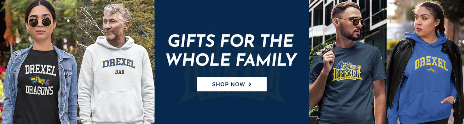Gifts for the whole family. People wearing apparel from Drexel University Dragons Apparel – Official Team Gear