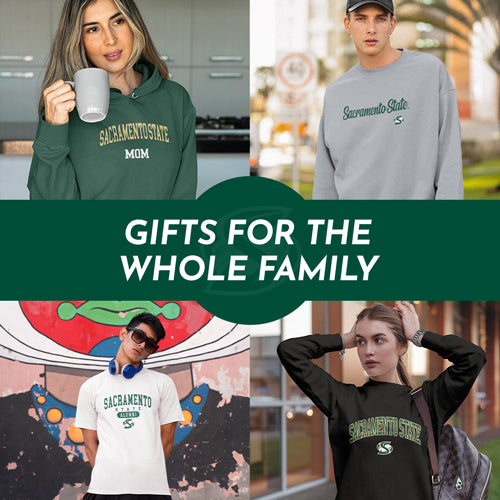 Gifts for the whole family. People wearing apparel from Sacramento State University Hornets Apparel – Official Team Gear - Mobile Banner