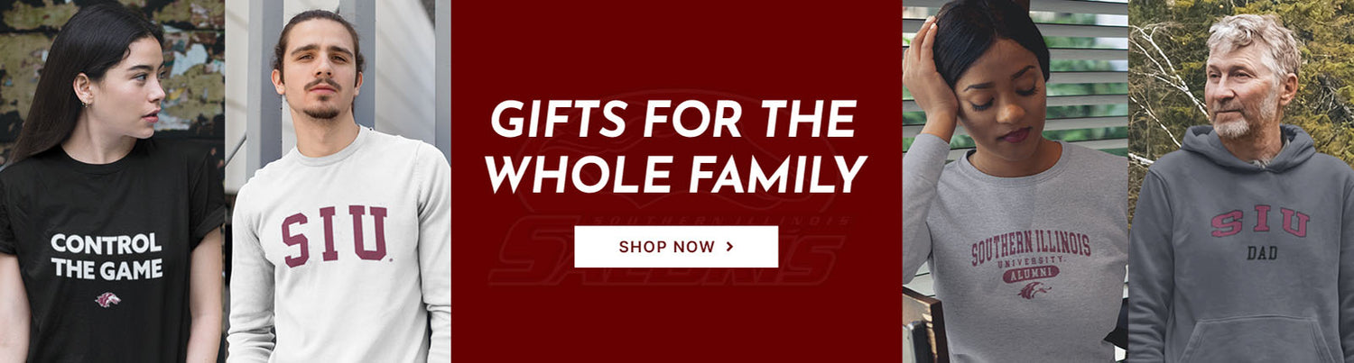 Gifts for the Whole Family. People wearing apparel from SIU Southern Illinois University Salukis