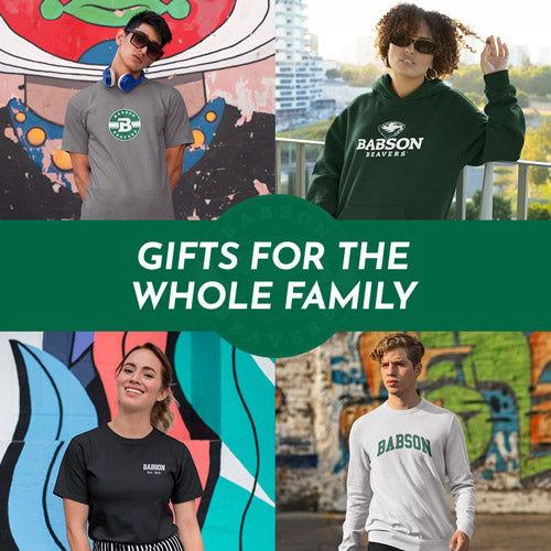 Gifts for the Whole Family. People wearing apparel from Babson College Beavers - Mobile Banner