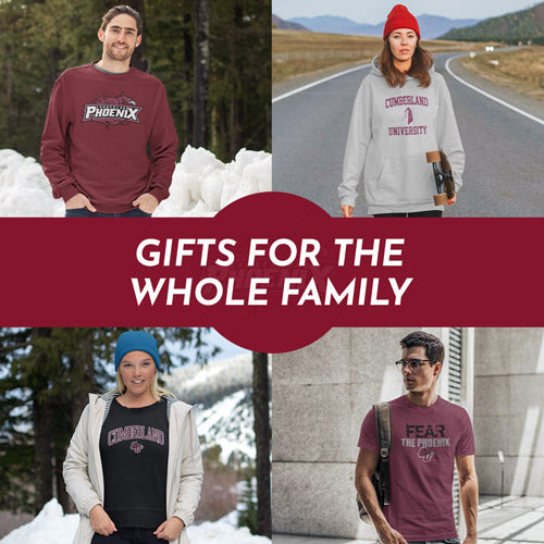 Gifts for the Whole Family. People wearing apparel from Cumberland University Phoenix Apparel – Official Team Gear - Mobile Banner
