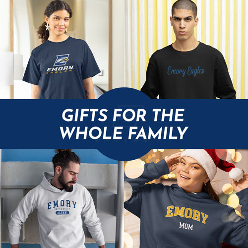 Gifts for the whole family. People wearing apparel from Emory University Eagles Apparel – Official Team Gear - Mobile Banner