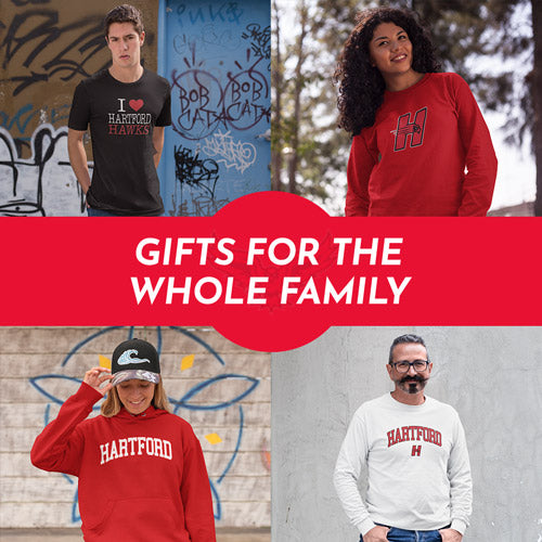 Gifts for the Whole Family. People wearing apparel from University of Hartford Hawks - Mobile Banner