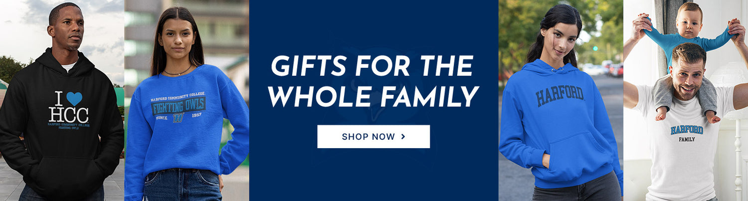 Gifts for the Whole Family. People wearing apparel from Harford Community College Athletics