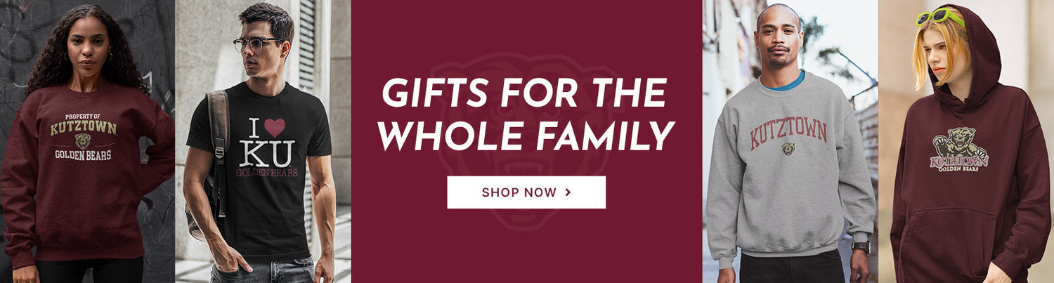 Gifts for the Whole Family. People wearing apparel from Kutztown University of Pennsylvania Golden Bears Apparel – Official Team Gear