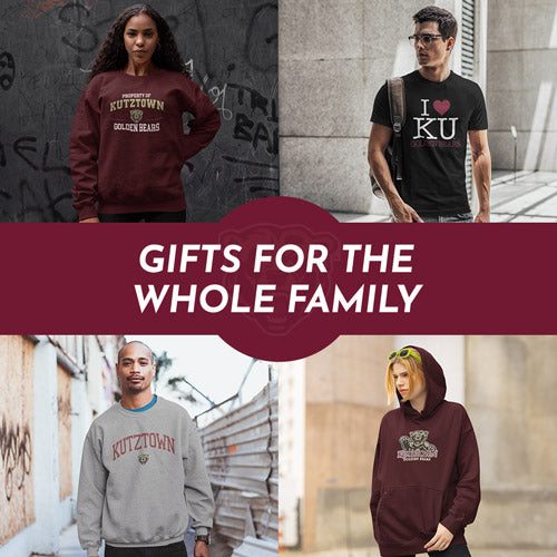 Gifts for the Whole Family. People wearing apparel from Kutztown University of Pennsylvania Golden Bears Apparel – Official Team Gear - Mobile Banner