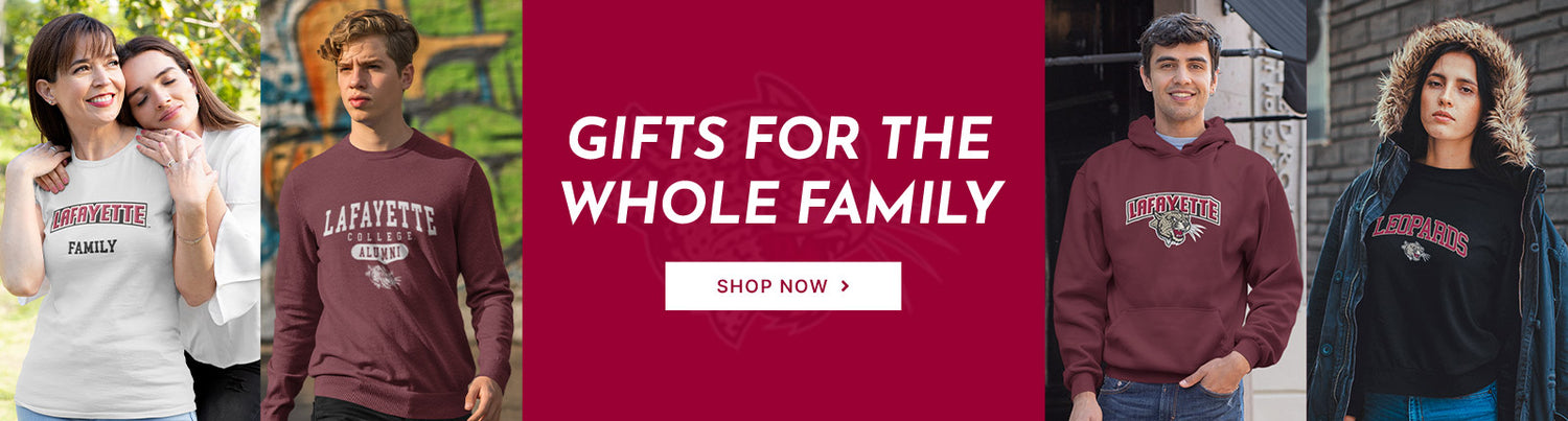 Gifts for the Whole Family. People wearing apparel from Lafayette College Leopards Apparel – Official Team Gear
