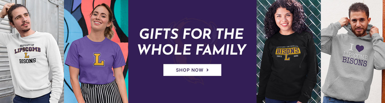 Gifts for the Whole Family. People wearing apparel from Lipscomb University Bisons