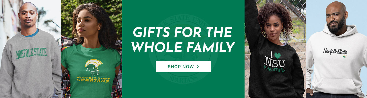 Gifts for the Whole Family. People wearing apparel from NSU Norfolk State University Spartans