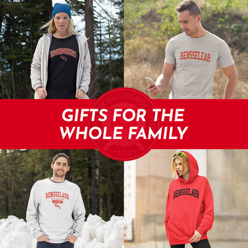 Gifts for the Whole Family. People wearing apparel from RPI Rensselaer Polytechnic Institute Engineers - Mobile Banner