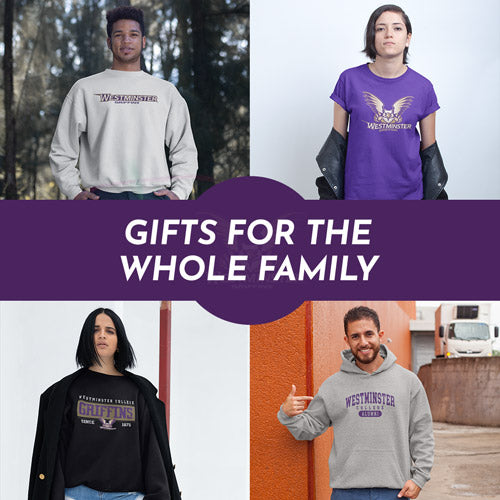Gifts for the Whole Family. People wearing apparel from Westminster College Griffins Apparel – Official Team Gear - Mobile Banner