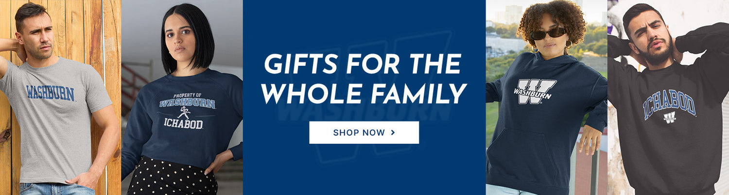 Gifts for the Whole Family. People wearing apparel from Washburn University Ichabods Apparel – Official Team Gear