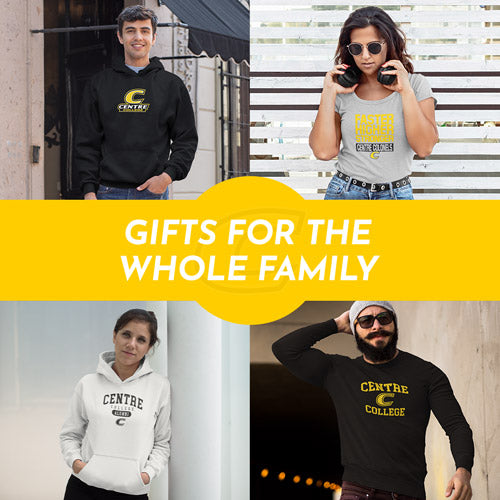 Gifts for the Whole Family. People wearing apparel from Centre College Colonels - Mobile Banner