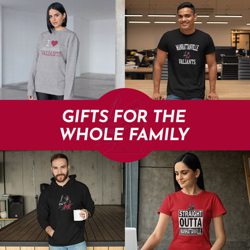 Gifts for the Whole Family. People wearing apparel from Manhattanville College Valiants Official Team Apparel - Mobile Banner