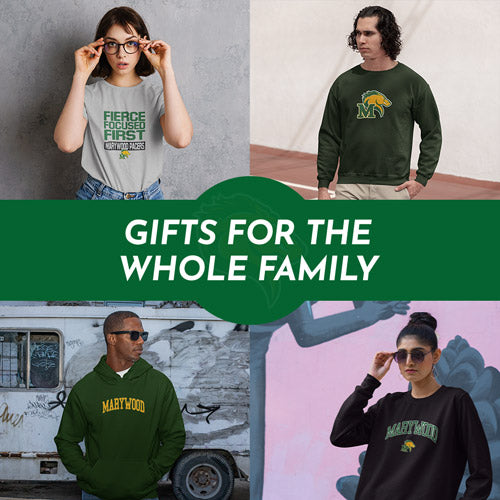 Gifts for the Whole Family. People wearing apparel from Marywood University Pacers - Mobile Banner