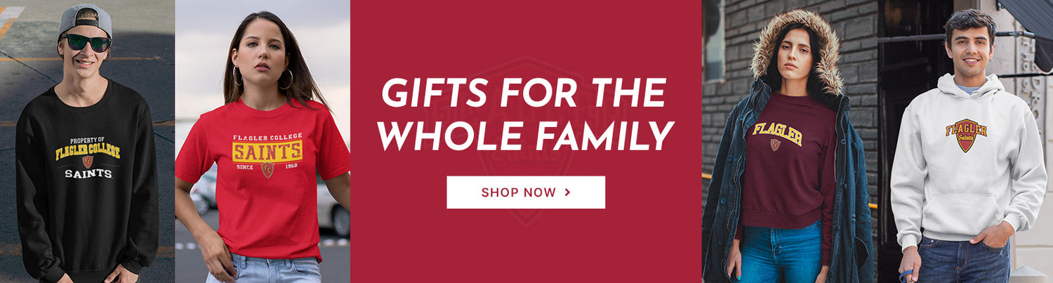 Gifts for the Whole Family. People wearing apparel from Flagler College Saints