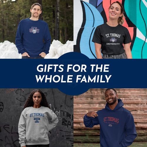 Gifts for the Whole Family. People wearing apparel from St. Thomas University Bobcats Official Team Apparel - Mobile Banner
