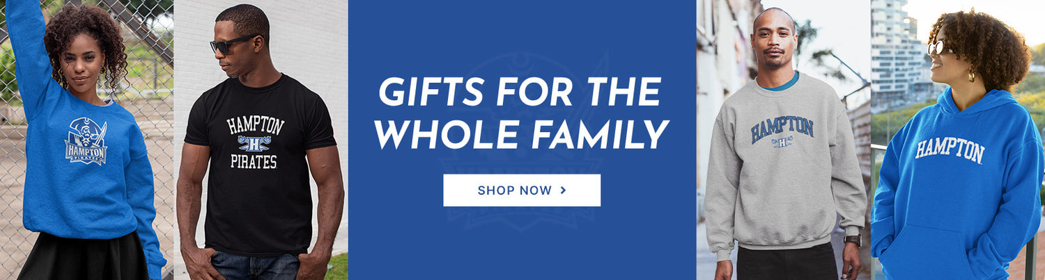 Gifts for the Whole Family. People wearing apparel from Hampton University Pirates