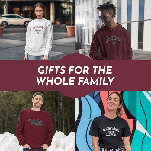 Gifts for the Whole Family. People wearing apparel from Texas A&M University-San Antonio Jaguars Official Team Apparel - Mobile Banner