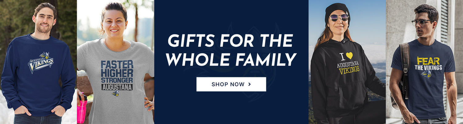 Gifts for the Whole Family. People wearing apparel from Augustana University Vikings