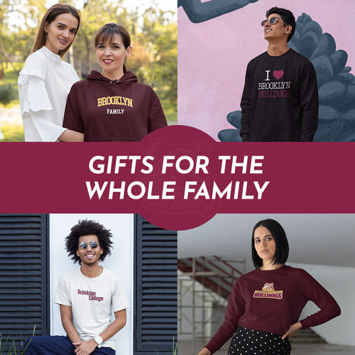 Gifts for the Whole Family. People wearing apparel from Brooklyn College Bulldogs Official Team Apparel - Mobile Banner