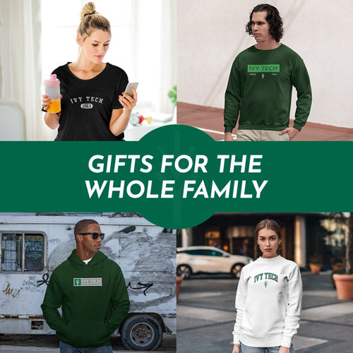 Gifts for the Whole Family. People wearing apparel from Ivy Tech Community College Official Team Apparel - Mobile Banner