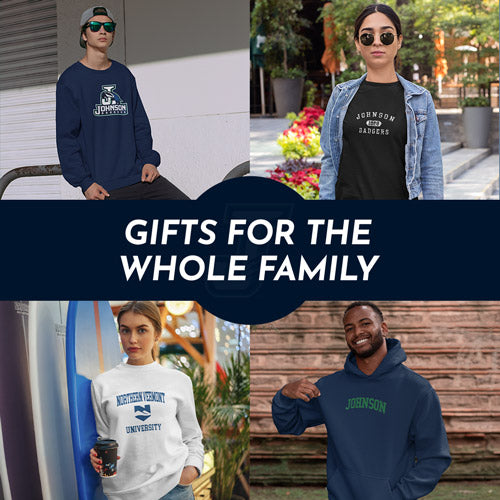 Gifts for the Whole Family. People wearing apparel from Northern Vermont University Badgers Official Team Apparel - Mobile Banner