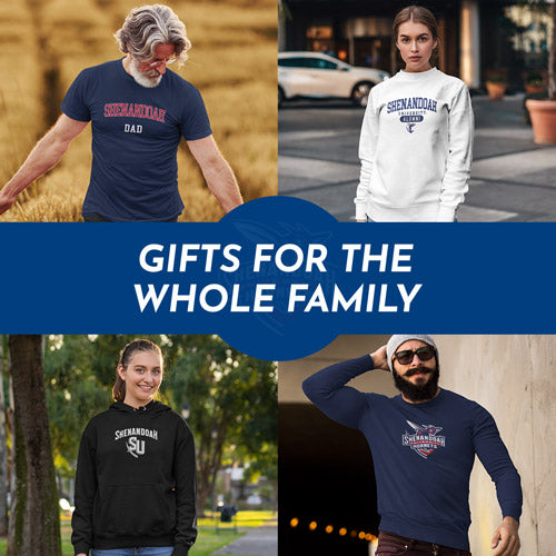Gifts for the Whole Family. People wearing apparel from Shenandoah University Hornets - Mobile Banner