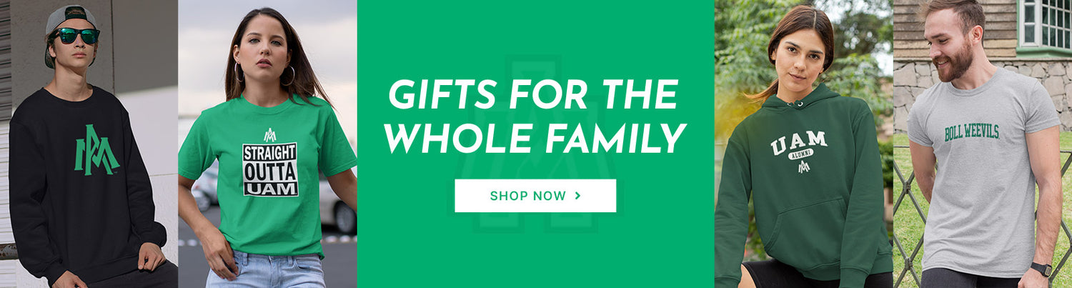 Gifts for the Whole Family. People wearing apparel from University of Arkansas at Monticello Boll Weevils & Cotton Blossoms Official Team Apparel