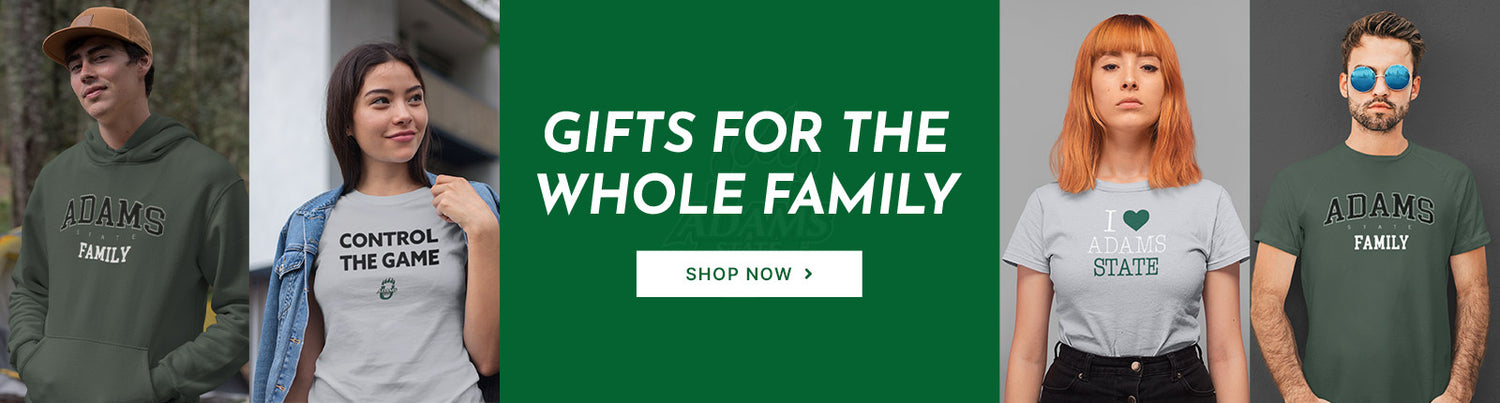 Gifts for the Whole Family. People wearing apparel from Adams State University Grizzlies