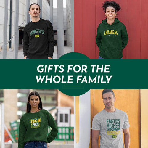 Gifts for the Whole Family. People wearing apparel from Arkansas Tech University Wonder Boys Official Team Apparel - Mobile Banner