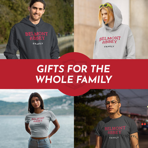 Gifts for the Whole Family. People wearing apparel from Belmont Abbey College Crusaders - Mobile Banner