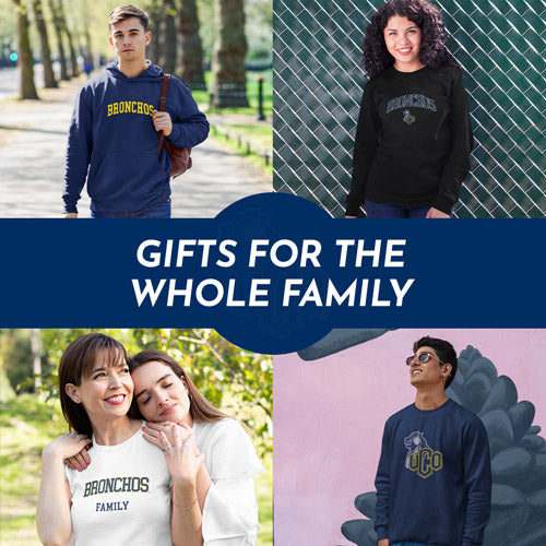 Gifts for the Whole Family. People wearing apparel from University of Central Oklahoma Bronchos Official Team Apparel - Mobile Banner