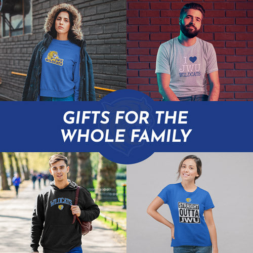 Gifts for the Whole Family. People wearing apparel from Johnson & Wales University Wildcats - Mobile Banner