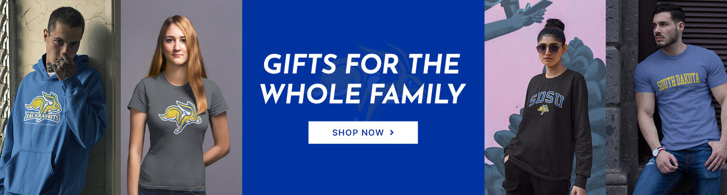 Gifts for the Whole Family. People wearing apparel from South Dakota State University Jackrabbits Official Team Apparel