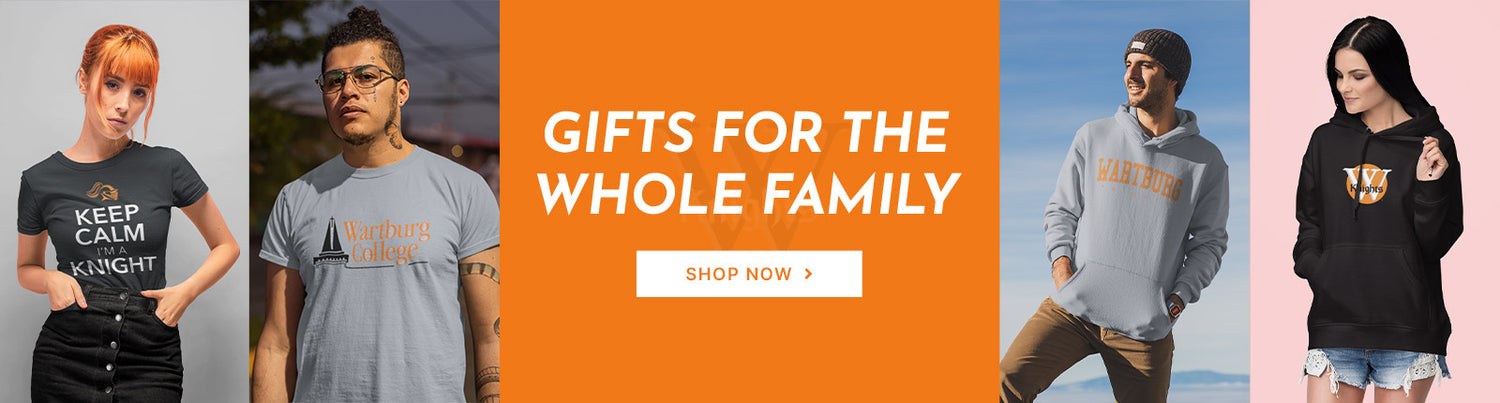 Gifts for the Whole Family. People wearing apparel from Wartburg College Knights