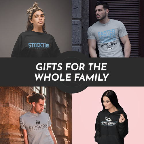 Gifts for the Whole Family. People wearing apparel from Stockton University Ospreyes - Mobile Banner