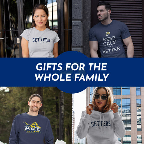 Gifts for the Whole Family. People wearing apparel from Pace University Setters - Mobile Banner