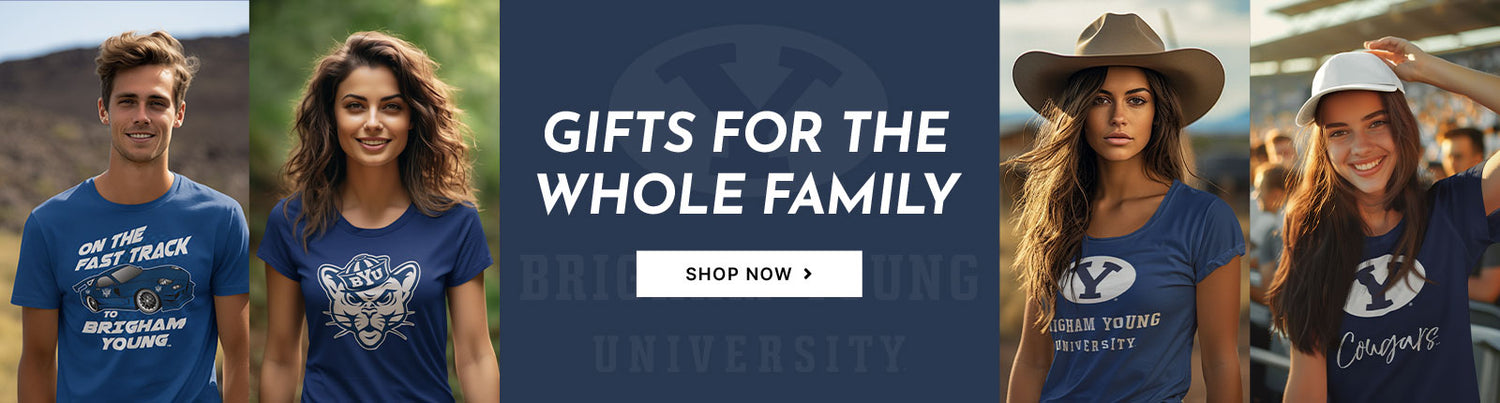 Gifts for the Whole Family. People wearing apparel from BYU Brigham Young University Cougars Apparel - Official Team Gear
