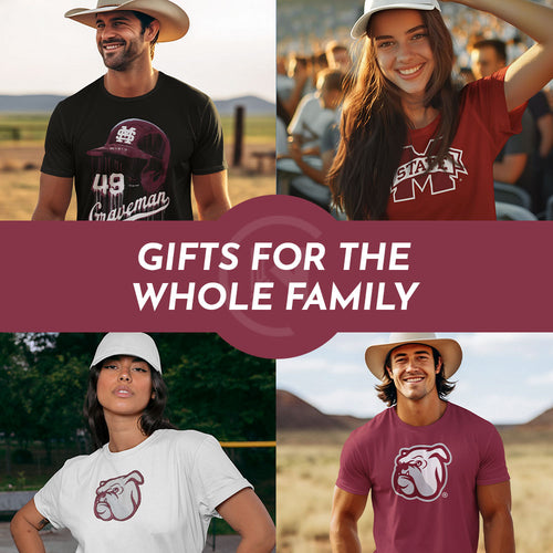 Gifts for the Whole Family. People wearing apparel from MSU Mississippi State University Bulldogs Apparel – Official Team Gear - Mobile Banner