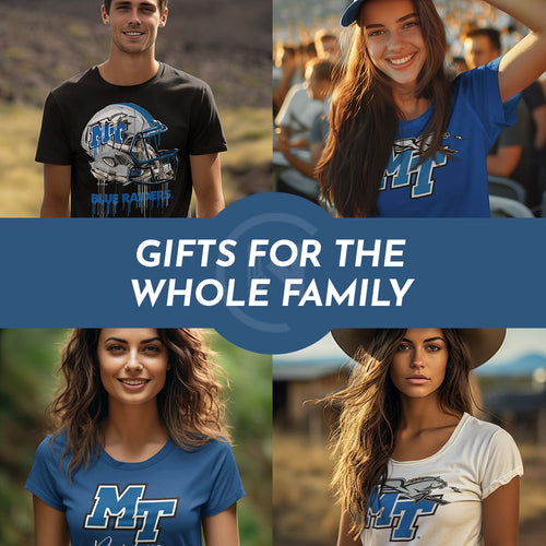 Gifts for the Whole Family. People wearing apparel from MTSU Middle Tennessee State University Blue Raiders Apparel – Official Team Gear - Mobile Banner