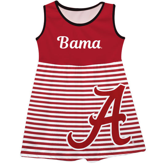 Alabama Big Logo Red And White Stripes Tank Dress by Vive La Fete-Campus-Wardrobe