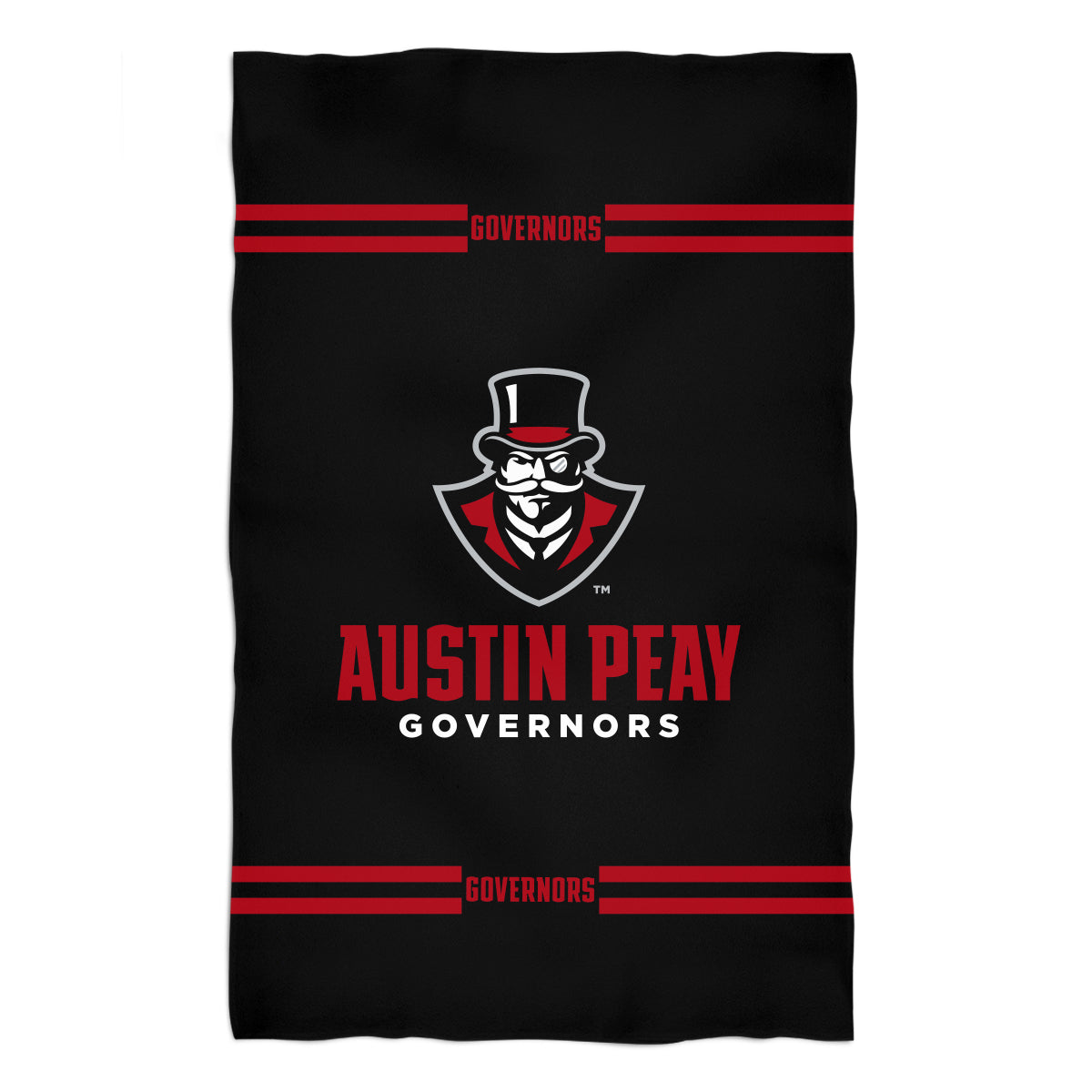 Austin Peay Governors Black Beach Bath Towel by Vive La Fete