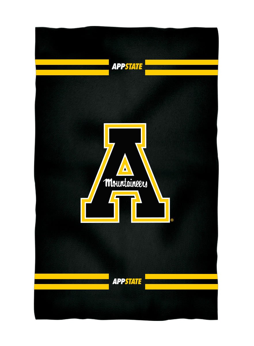 App State Mountaineers Black Beach Bath Towel by Vive La Fete