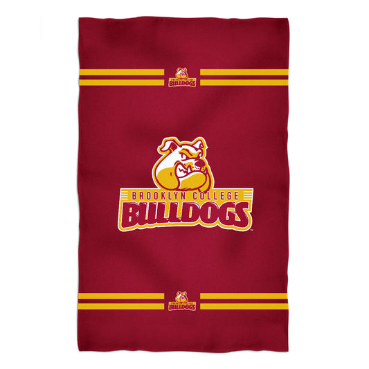 Brooklyn College Bulldogs Maroon Beach Bath Towel by Vive La Fete